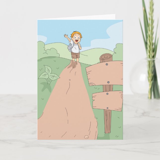 Cartão Little Explorer Hiking Adventure (Frente)