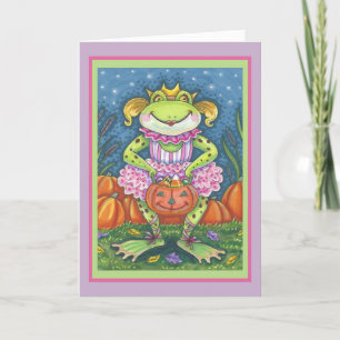 Cartão LITTLE FROG HOPPY HALLOWEEN GREETING CARD Verse