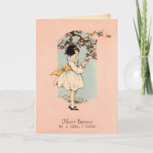 Cartão Little Girl Birthday Card