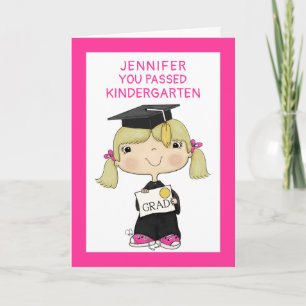 Cartão Little Graduate Girl Blond Hair