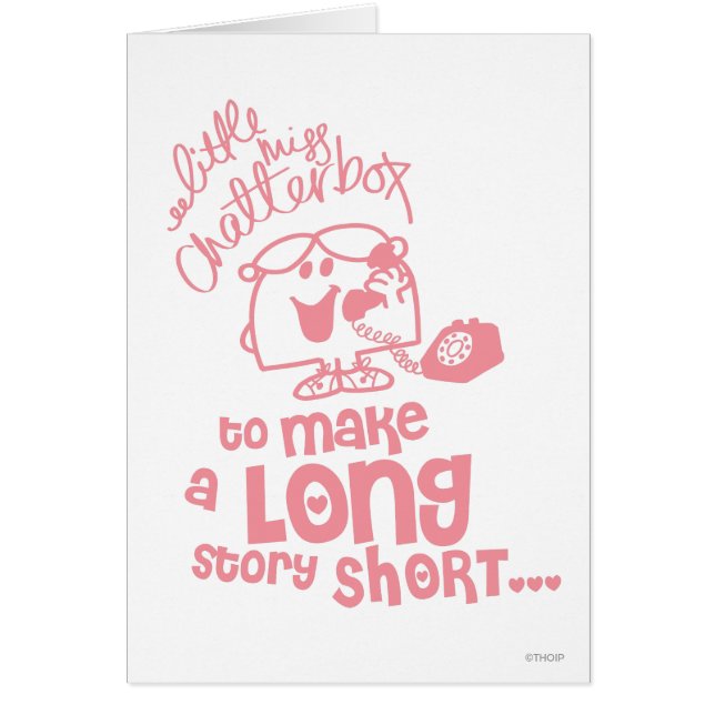 Cartão Little Miss Chatterbox | Longa História Curta (Frente)