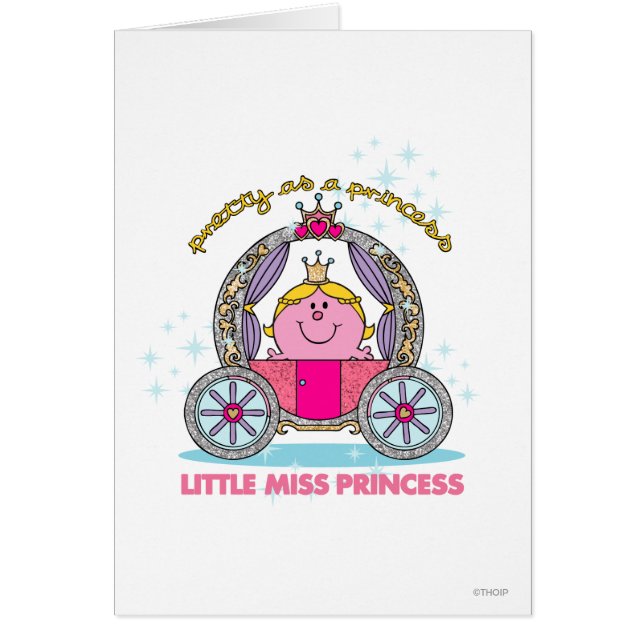 Cartão Little Miss Princesa | Carruagem espumante (Frente)