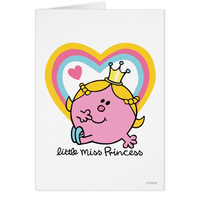 Cartão Little Miss Princesa | Corações (Frente)