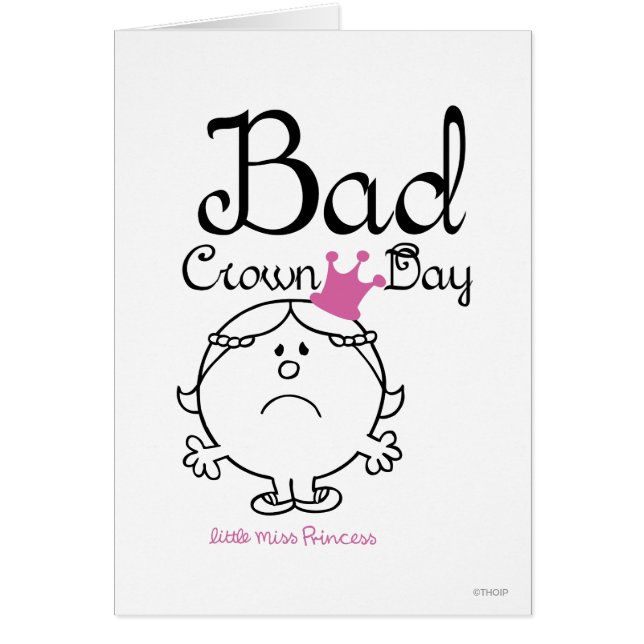 Cartão Little Miss Princesa | Dia da Coroa Má (Frente)