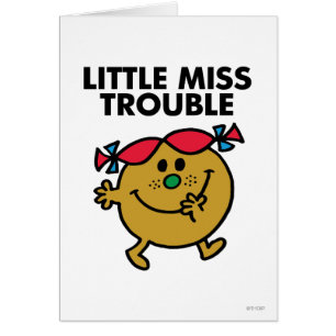 Cartão Little Miss Trouble   Letra negra