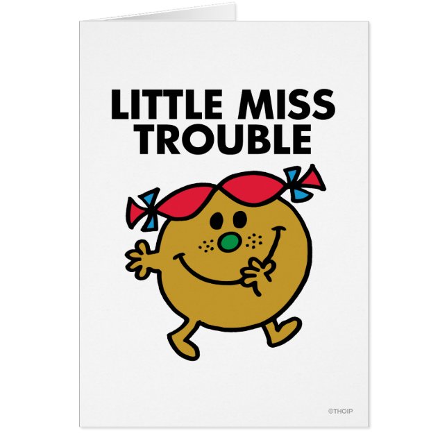 Cartão Little Miss Trouble | Letra negra (Frente)