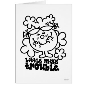 Cartão Little Miss Trouble Preto e branco