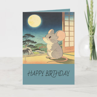 Cartão Little Mouse Moon Matsumoto Hoji Style Birthday