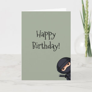Cartão Little Ninja on Sage Green Happy Birthday