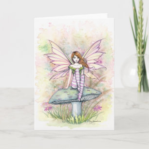 Cartão Little Spring Fae Watercolor Fairy Illustration