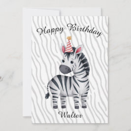 Cartão Little Zebra birthday card for child