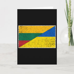 Cartão Lituânia Bandeira da Ucrânia Lituano Ucraniano Naç