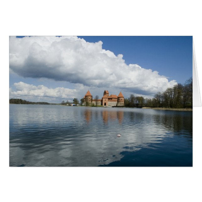 Cartão Lituânia, Trakai. Castelo da Ilha (Frente Horizontal)
