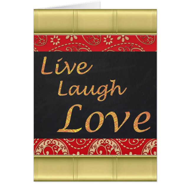 Cartão Live Laugh Love (Frente)