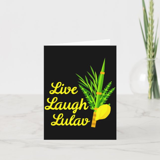 Cartão Live Laugh Lulav Etrog Happy Sukkot Jewish Sukkah  (Frente)