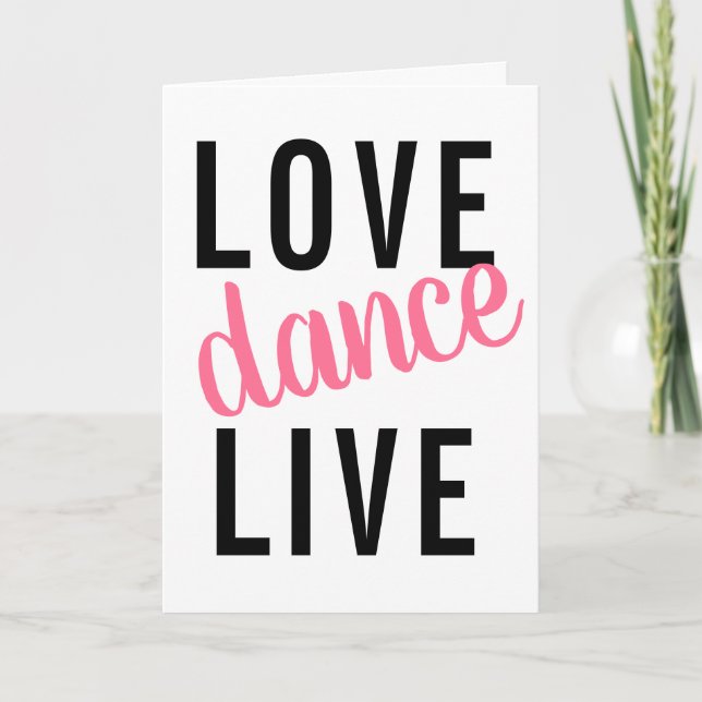 Cartão Live Love Dance Girly (Frente)