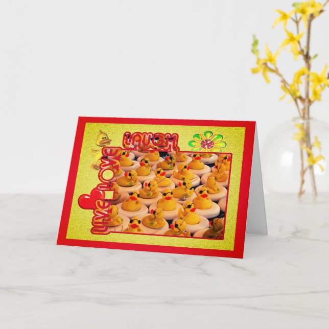 Cartão Live Love Laugh Rubber Ducks Inspiration Card (Flor Amarela)