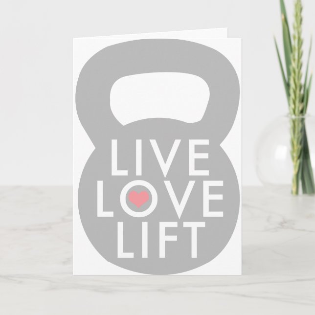 Cartão Live Love Lift Kettlebell (Frente)