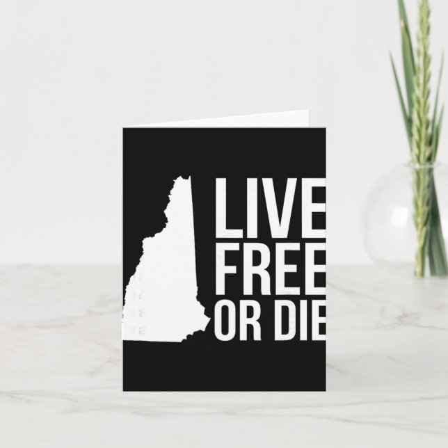 Cartão Live Or Die Nh Motto New Hampshire Map  (Frente)