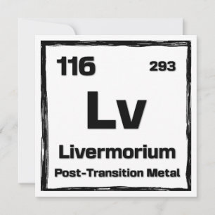 Cartão Livermório (Lv) - Tabela Periódica dos Elementos