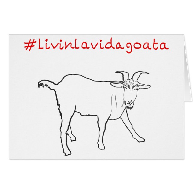 Cartão Livin La Vida Goata Funny Quirky Cute Goat Draat (Frente Horizontal)