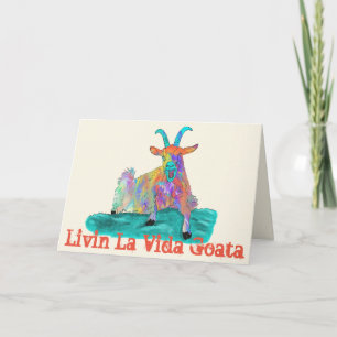 Cartão Livin La Vida Goata Funny Screaming Goat Design