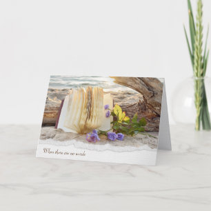 Cartão Livro Aberto e Flores na Madeira