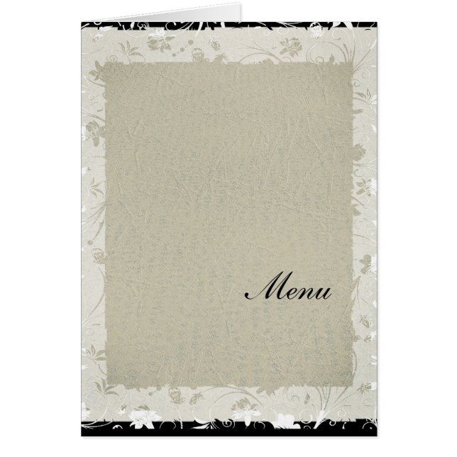 Cartão Livro Antigo do Menu Casamento Mais Popular (Frente)