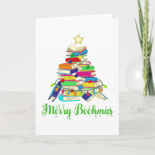 Cartão Livro Árvore de Natal, Natal do Amante de Livros