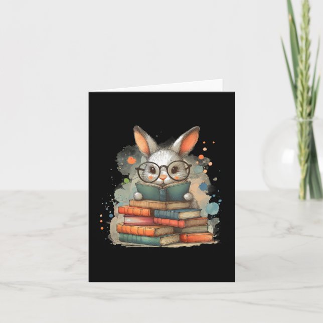 Cartão Livro de Coelho Fofo Presente de Páscoa Coelho de  (Frente)