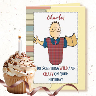 Cartão Livro de Desenhos Animados Masculino Snarky Sassy