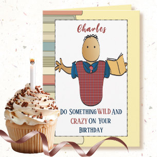 Cartão Livro de Desenhos Animados Masculino Snarky Sassy 