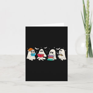 Cartão Livro de Fantasma Divertido Leitura de Livros de H