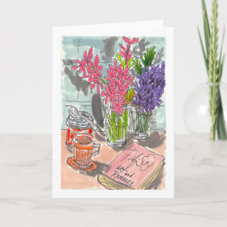 Cartão Livro de Flores de Chá