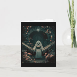 Cartão Livro De Leitura De Fantasmas Em Um Livro De Hallo