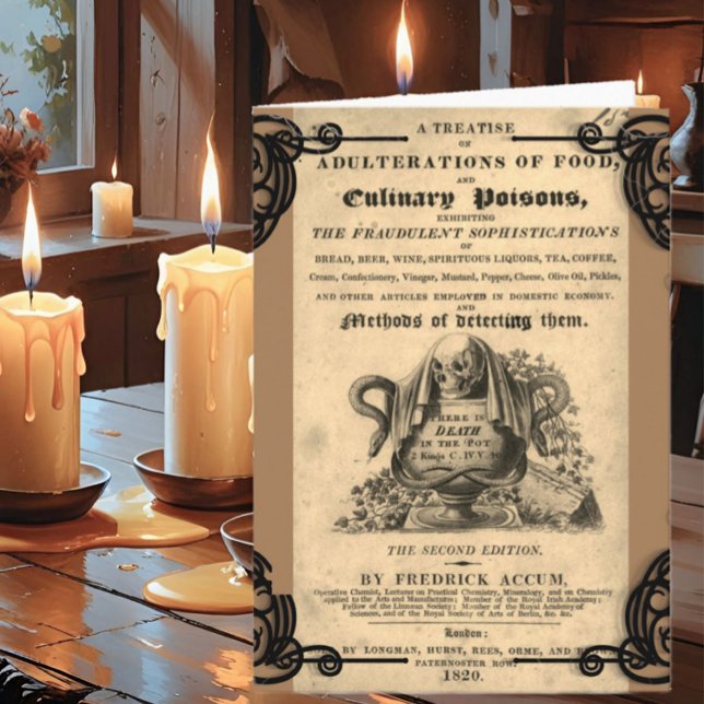 Cartão Livro de venenos culinários do crânio antigo de 18 (Criador carregado)