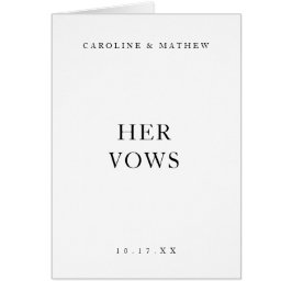 Cartão Livro de Voto Clássico de Casamento Negro e Branco