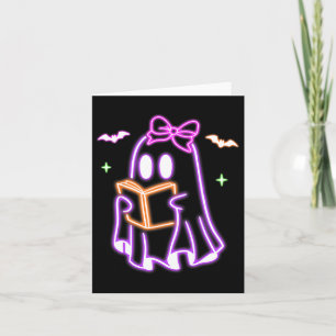 Cartão Livro Fantasma Lendo o Livro Fantasma do Halloween