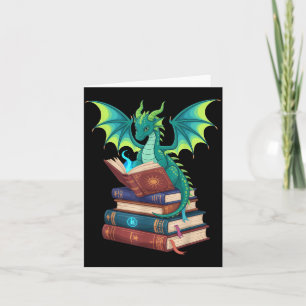 Cartão Livros de Leitura de Dragão Amantes de Fantasia Cr