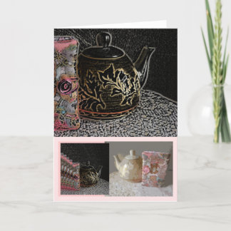 Cartão - livros e chá dos ursos de ursinho