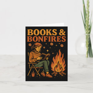 Cartão Livros E Incêndios Leitura Retral De Campanha