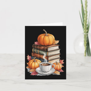 Cartão Livros Folhas De Café Folhas De Café E Pumpkins Vi