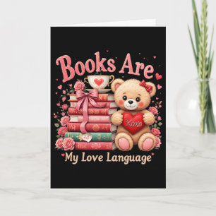 Cartão Livros São Meu Idioma do Amor Urso Amantes de Livr