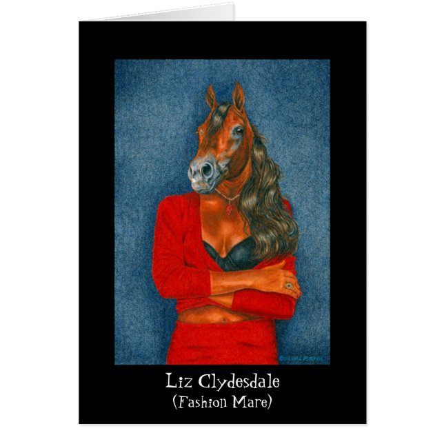 Cartão Liz Clydesdale (égua da forma) (Frente)