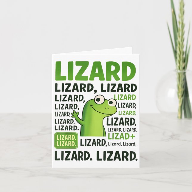 Cartão Lizard Lizard Camisa Engraçado Weircore Animal (Frente)