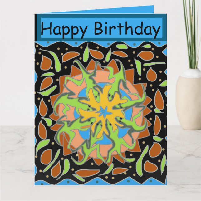 Cartão Lizard Mandala (Frente)