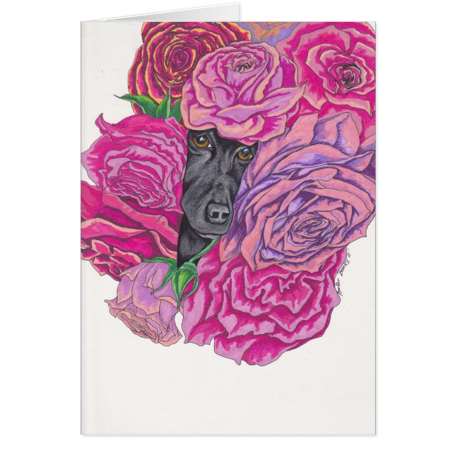 Cartão Lizzy e rosas (Frente)