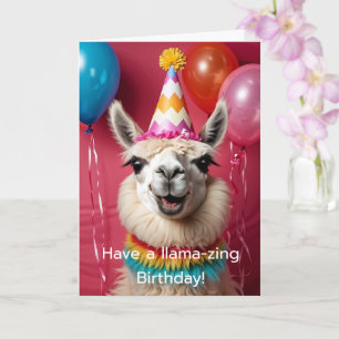 Cartão Llama Birthday, faça um aniversário de lama!