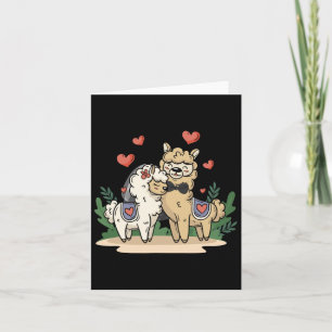 Cartão Llama Bride E Casal De Arte De Casamento