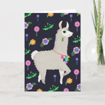 Llama com Flores Aniversário